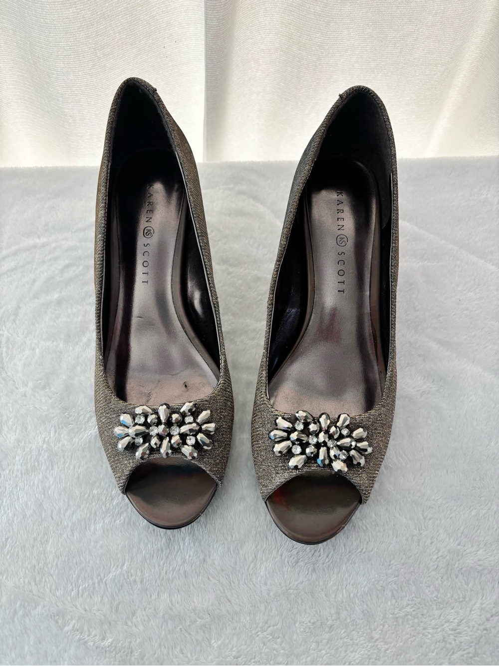 Karen Scott Metallic cheetah  Peep-Toe heel pumps